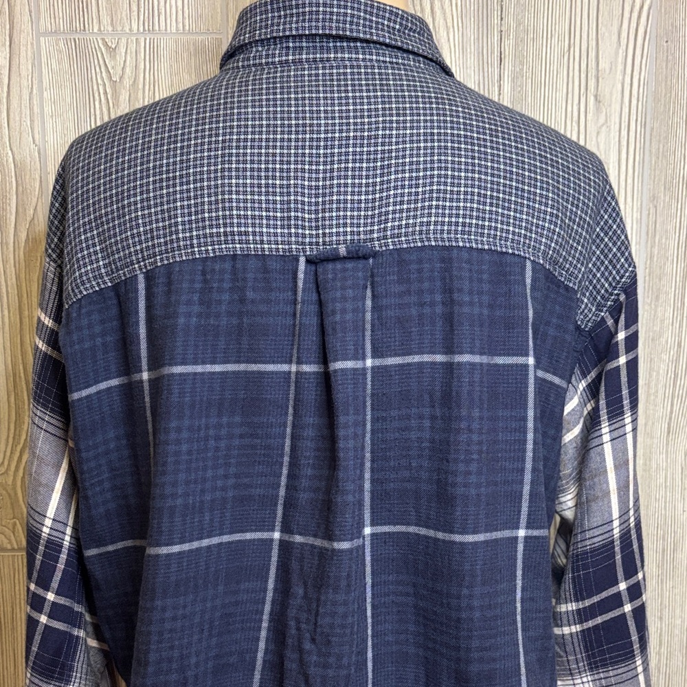 American Eagle Blue Patchwork Plaid Preppy Grunge… - image 6